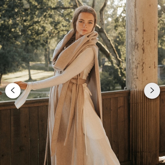 Kosmossart Organic Cotton Hood Kaftan Shawl Cloak ~ Shamanic Cover Up Cape - Picture 2 of 8